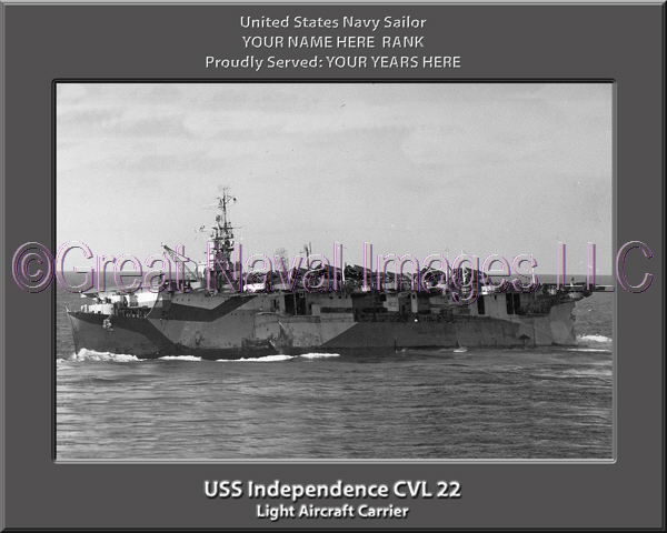USS Independence CVL 22 Personalized Photo on Canvas