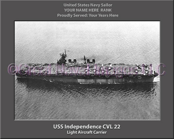 USS Independence CVL 22 Personalized Photo on Canvas