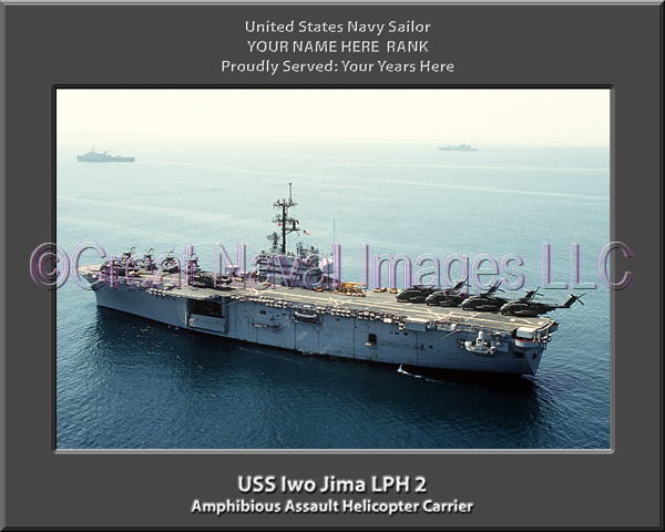 USS iwo Jima LPH 2 Personalized Navy Ship Photo