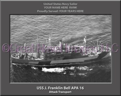 USS J. Franklin Bell APA 16 Personalized Navy Ship Photo