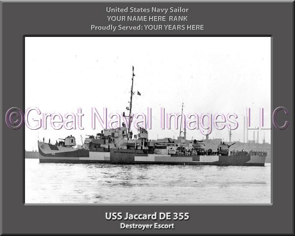 USS Jaccard DE 355 Personalized Navy Ship Photo