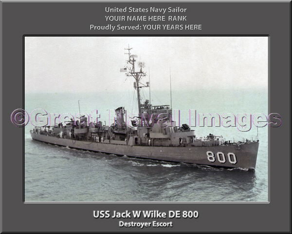 USS Jack W Wilke DE 800 Persomalized Navy Ship Photo