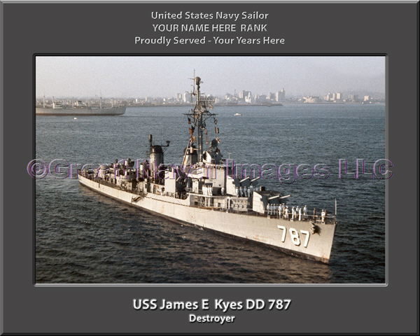 USS James E Kyes DD 787 Persomalized Navy Ship Photo
