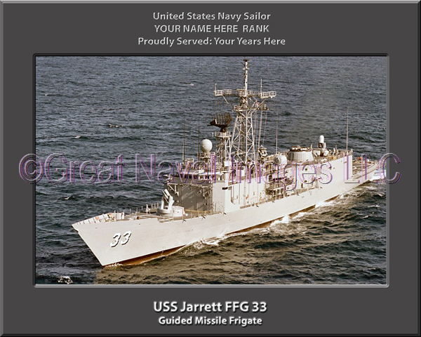 USS Jarrett FFG 33 Personalized Ship Photo on Canvas