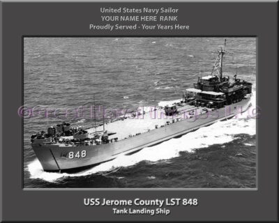 USS Jerome County LST 848 Personalized Navy Ship Photo