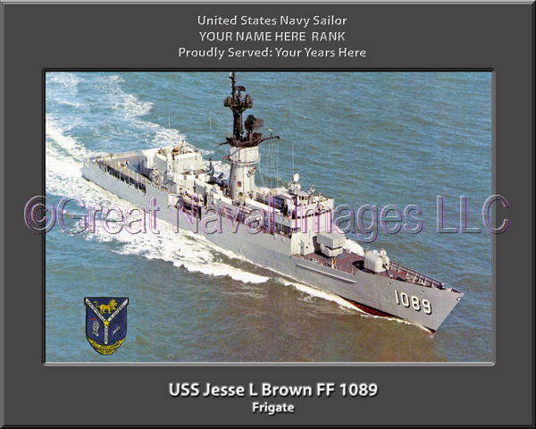 USS Jesse L Brown FF 1089 Personalized Ship Photo on Canvas