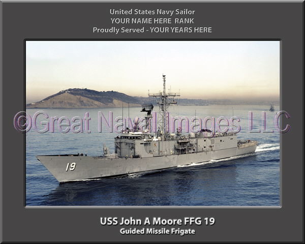 USS John A Moore FFG 19 Personalized Ship Photo on Canvas