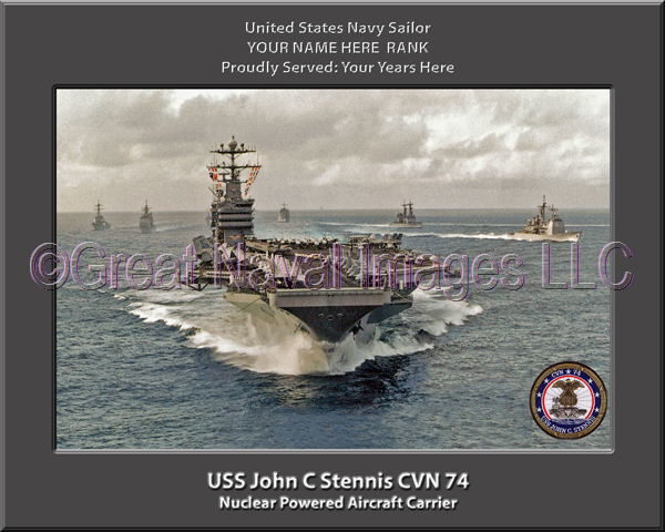 USS John C Stennis CVN 74 Personalized Photo on Canvas