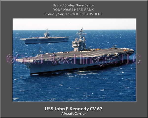 USS John F Kennedy CV 67 Personalized Photo on Canvas