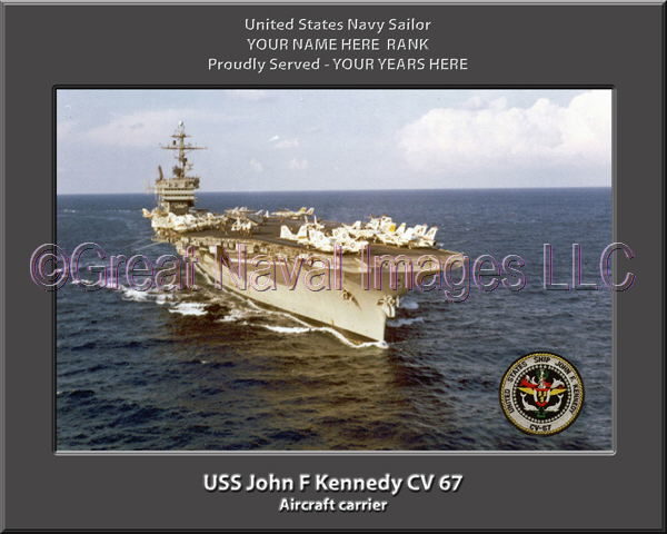 SS John F Kennedy CV 67 Personalized Photo on Canvas