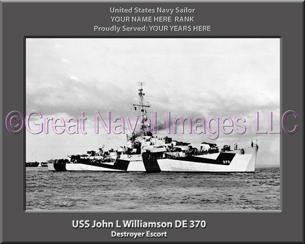 USS John L Williamson DE 370 Personalized Ship Photo ⋆ Personalized