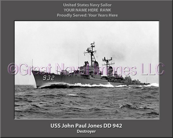 USS John Paul Jones DD 942 Personalized ship Photo