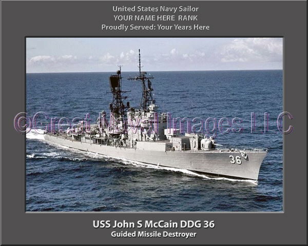 USS John S McCain DDG 36 Persomalized Navy Ship Photo
