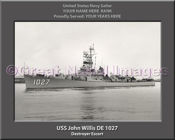 USS John Willis DE 1027 Persomalized Navy Ship Photo