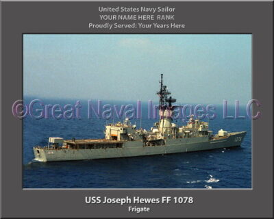 USS Joseph Hewes FF 1078 Personalized Ship Photo on Canvas