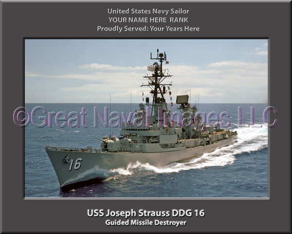 USS Joseph Strauss DDG 16 Persomalized Navy Ship Photo