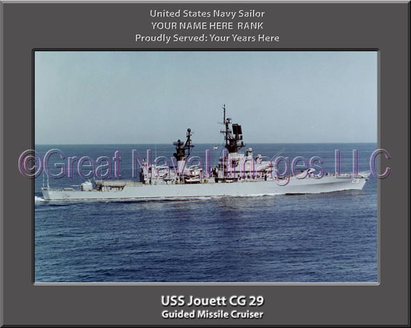 USS Jouett CG 29 Personalized Navy Ship Photo Printed on Canvas