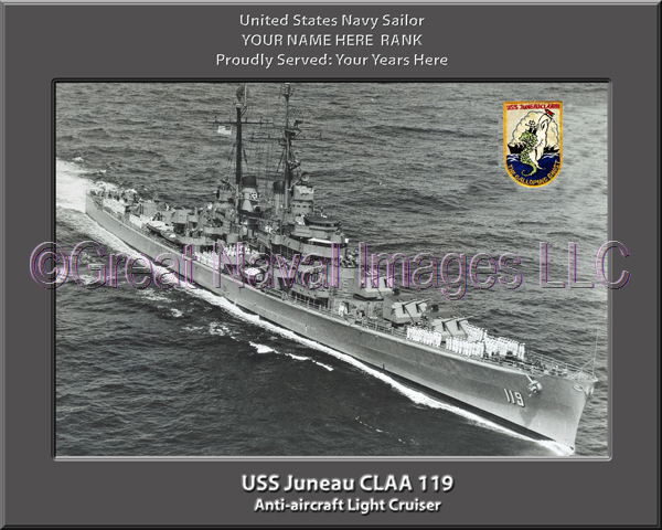 USS Juneau CLAA 119 Personalized Navy Ship Photo Printed on Canvas