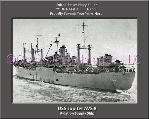 USS Jupiter AVS 8 Personalized Navy Ship Photo