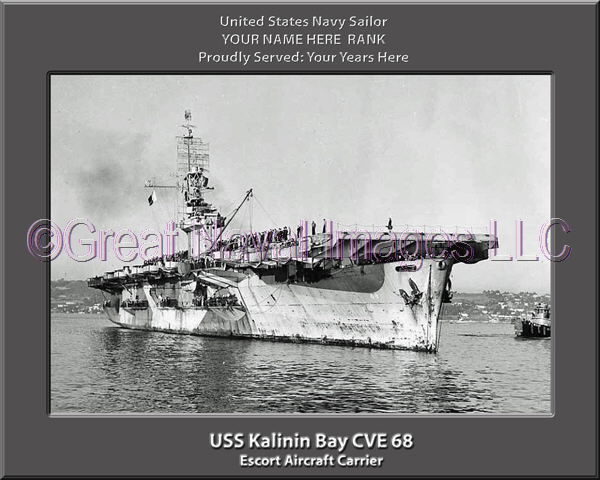 USS Kalinin Bay CVE 68 Personalized Photo on Canvas