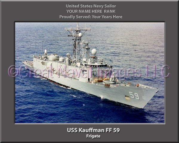 USS Kauffman FF 59 Personalized Ship Photo on Canvas