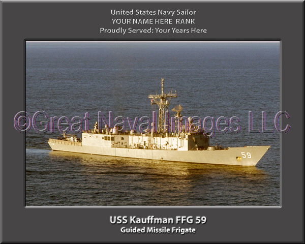 USS Kauffman FFG 59 Personalized Ship Photo on Canvas