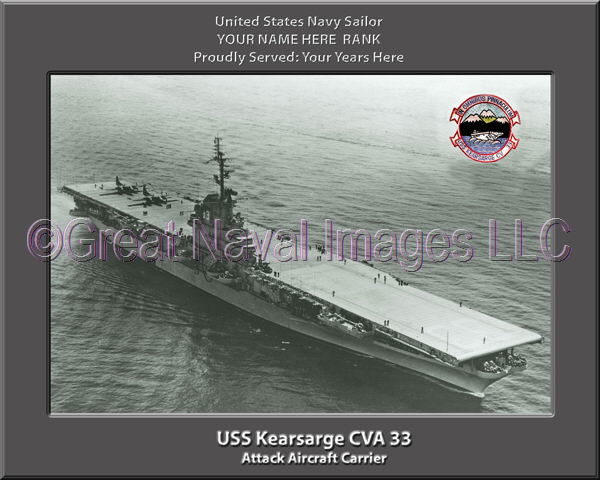 USS Kearsarge CVA 33 Personalized Photo on Canvas
