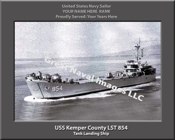 USS Kemper County LST 854 Personalized Navy Ship Photo