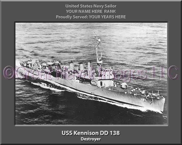 USS Kennison DD 138 Personalized Navy Ship Photo