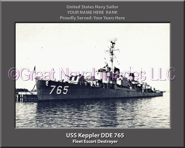 USS Keppler DDE 765 Personalized Navy Ship Photo