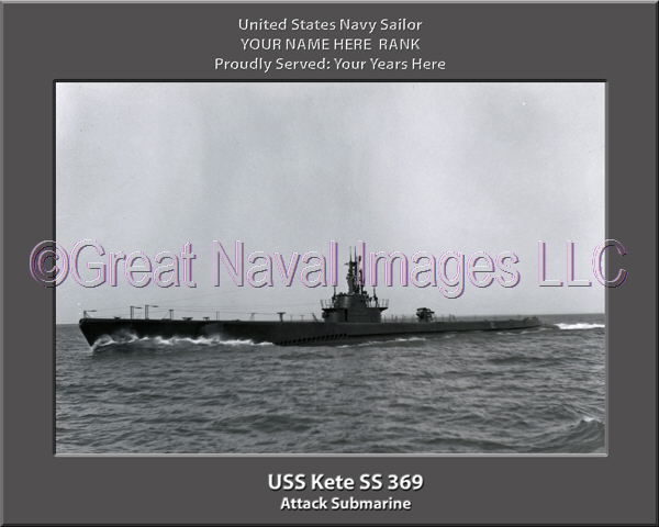 USS Kete SS 369 Personalized Photo on Canvas