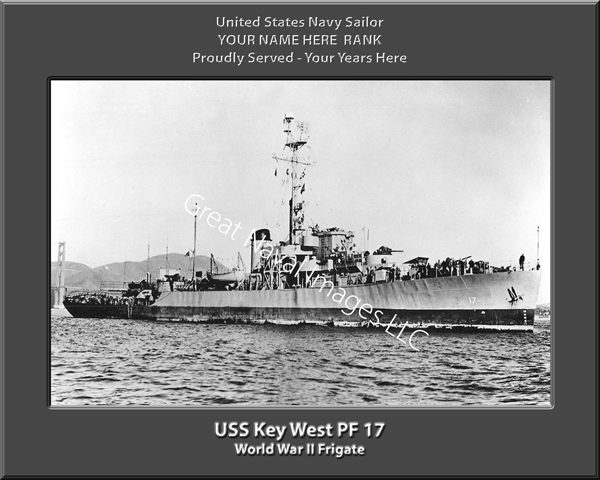 USS Key West PF 17 Personalized Ship Photo on Canvas