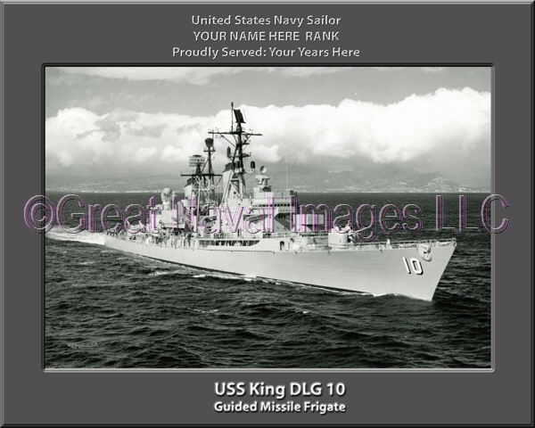 USS King DLG 10 Personalized Ship Photo on Canvas