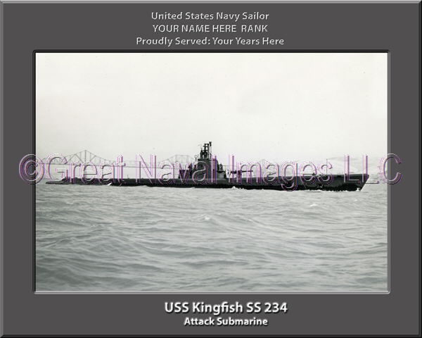 USS Kingfish SS 234 Personalized Photo on Canvas