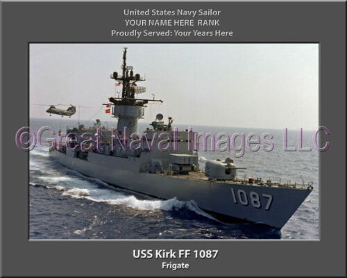 USS Kirk FF 1087 Personalized Ship Photo on Canvas