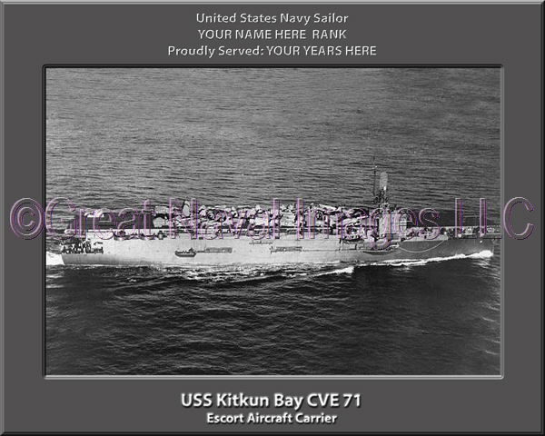 USS Kitkun Bay CVE 71 Personalized Photo on Canvas