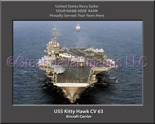 USS Kitty Hawk CV 63 Personalized Photo on Canvas