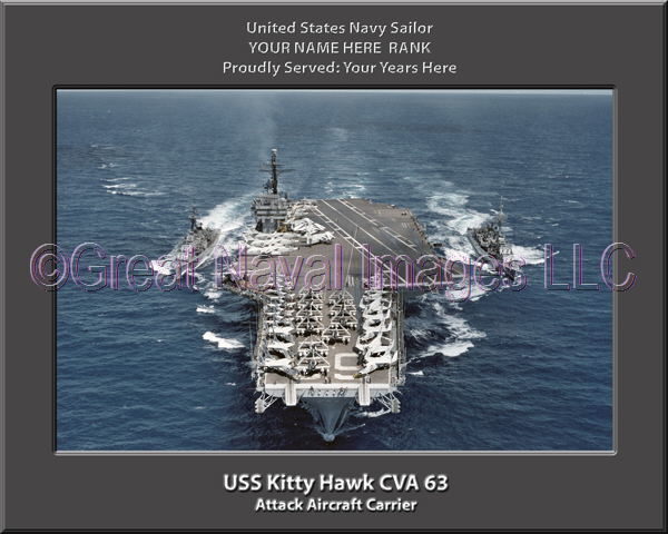 USS Kitty Hawk CVA 63 Personalized Photo on Canvas