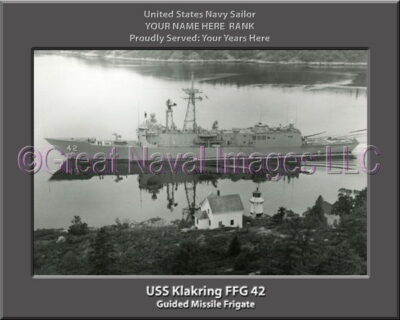USS Klakring FFG 42 Personalized Ship Photo on Canvas