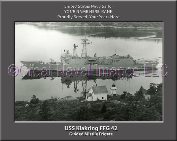 USS Klakring FFG 42 Personalized Ship Photo on Canvas