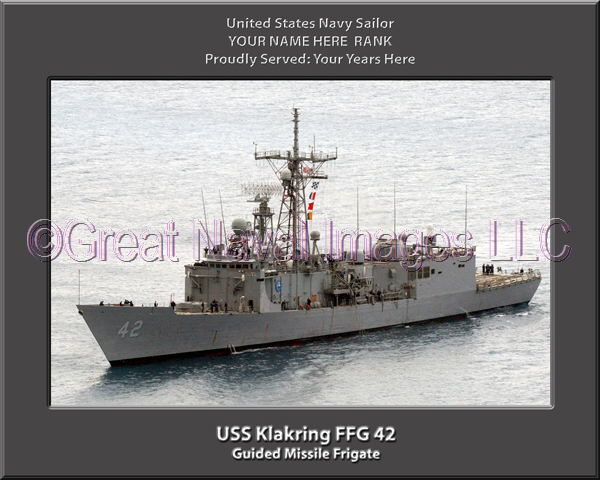 USS Klankring FFG 42 Personalized Ship Photo on Canvas