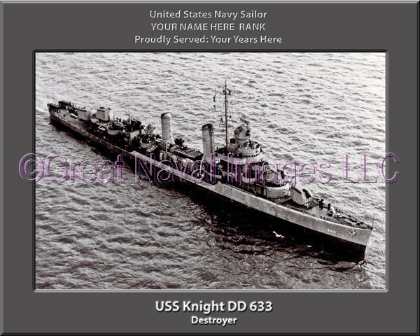 USS Knight DD 633 Personalized Navy Ship Photo