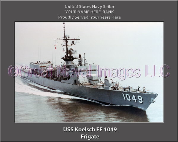 USS Koelsch FF 1049 Personalized Ship Photo on Canvas