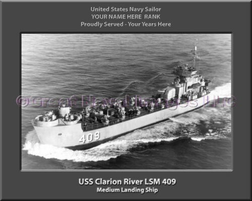 USS LSM 409 Clarion River Personalized Navy Ship Photo