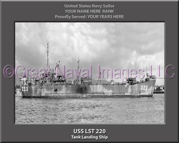 USS LST 220 Personalized Navy Ship Photo