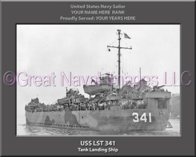 USS LST 341 Personalized Navy Ship Photo