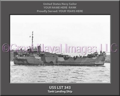USS LST 343 Personalized Navy Ship Photo