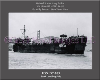 USS LST 485 Personalized Navy Ship Photo
