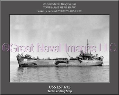 USS LST 615 Personalized Navy Ship Photo