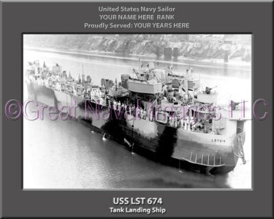 USS LST 674 Pertsonalized Navy Ship Photo